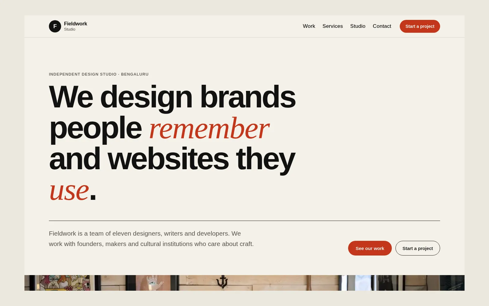 Agency template home page with large editorial headline